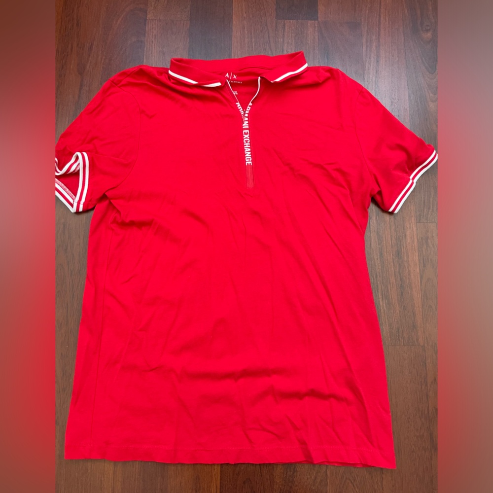 Armani exchange, red collared shirt